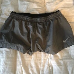 Grey Nike running shorts